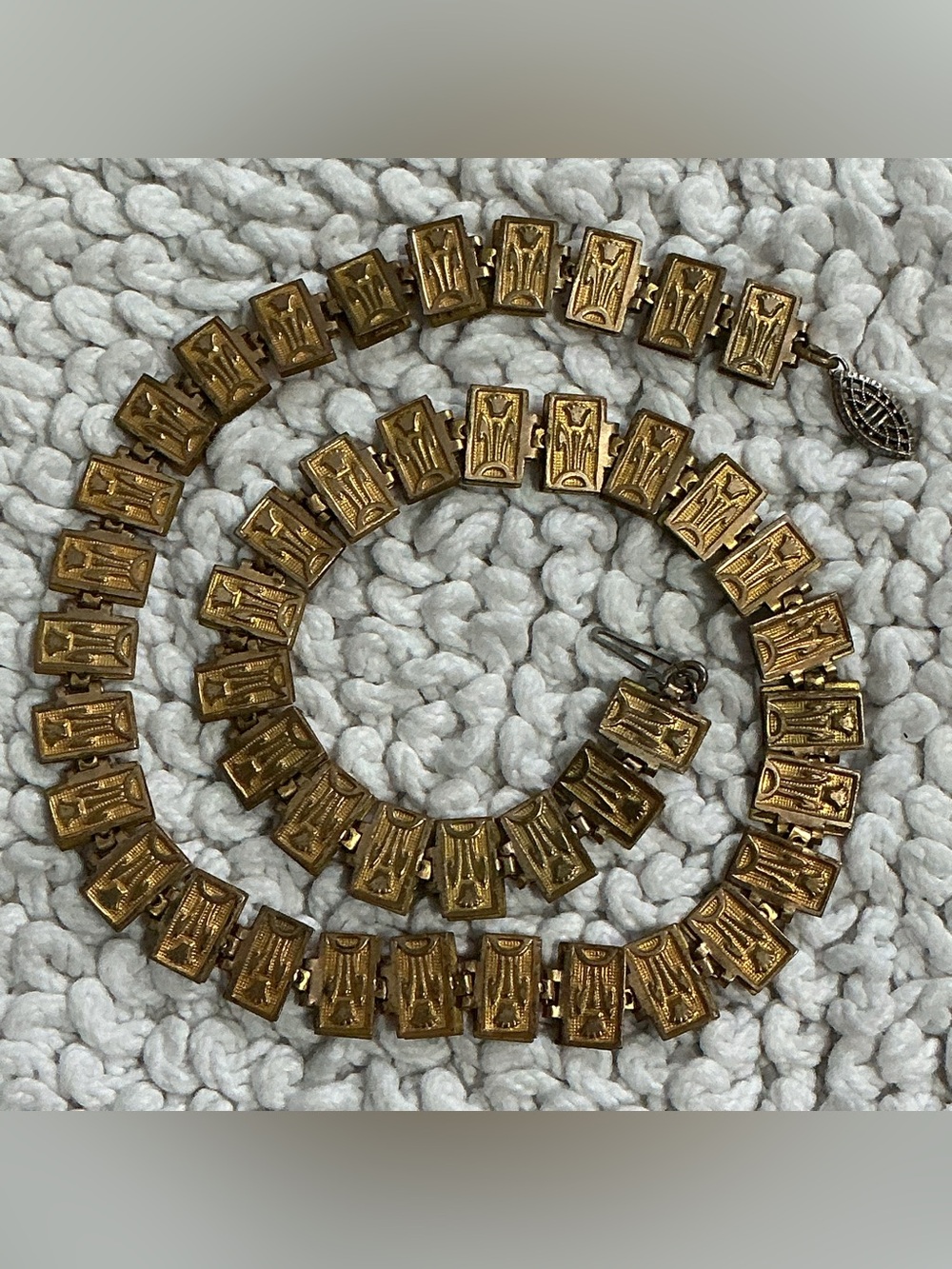 Victorian Book Chain Necklace Sterling Clasp